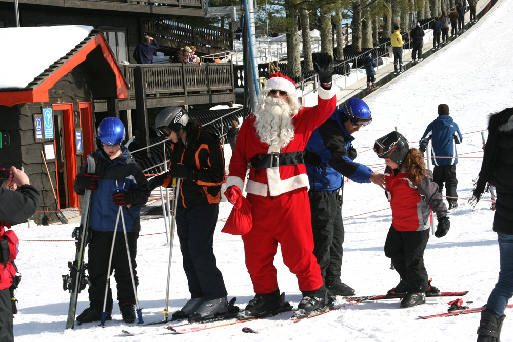 Skiing with Santa at Appalachian Ski Mountain