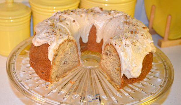 The brown sugar black walnut cake tastes as good as it looks.